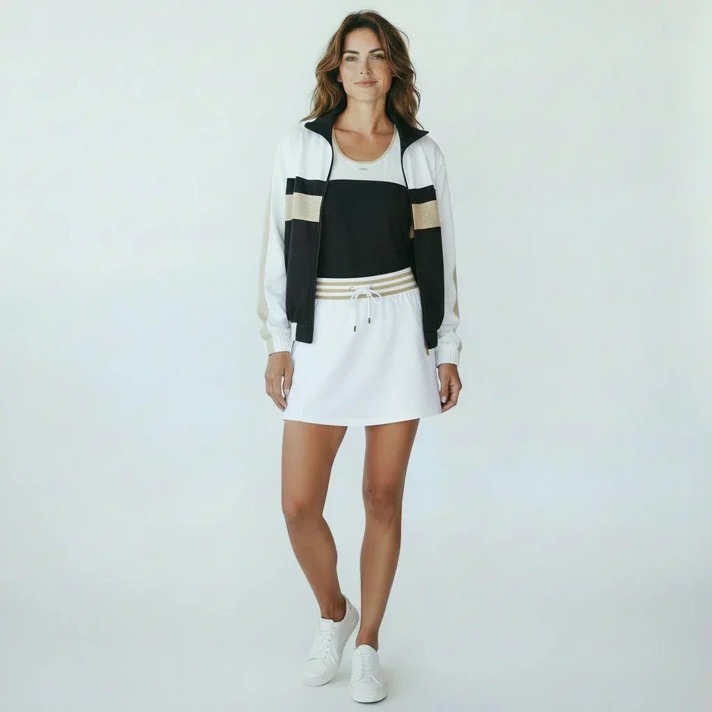 Golden Court Skirt – Off - White/Black/Gold - Padel73