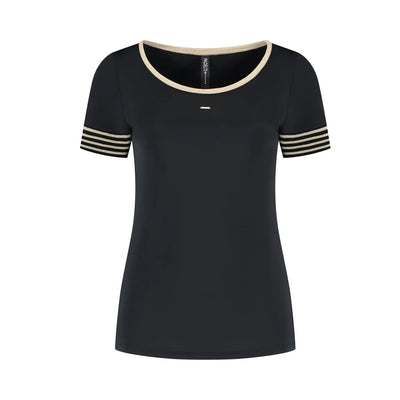 Golden Trims Round Neck - Black - Padel73